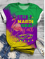tanie Koszulka tie-dye i gradientowa-Mardi gras Damskie Podkoszulek Ptak Codzienny Krótki rękaw Okrągły dekolt Zwykłe topy Codzienny Nadruk Zielony Lato