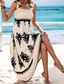 ieftine Rochie Boho de vacanță-Pentru femei Rochie Lunga Rochie Maxi Rochie casual Rochie A line Rochie de vară Rochie Boho Boemia Hawaiană Stilat Vacanță Zilnic Dată Fit regulat Grafic Fără manșon Pătrat Negru Roz Îmbujorat
