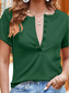 cheap Plain tee-Women&#039;s T Shirt Plain Fashion Modern Casual Short Sleeve Crew Neck Regular Tops Daily Weekend Buttons Yellow Blue Green Summer