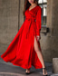abordables Robe Simple-Femme Robe Maxi Robe Évasée Robes bohème chic mode Sexy Bohème Vacances du quotidien Rendez-vous Standard Plein Sans Manches Col V Jaune Rouge Vert Eté