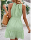 abordables Robes d&#039;été-Femme Mini robe Robe casual Robe Trapèze mode basique Décontractées Vacances du quotidien Standard Plein Sans Manches Dos nu Vert Abricot Eté