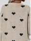 cheap Cardigans &amp; Outerwears-Women&#039;s Cardigan Cable Knit Sweater Streetwear Daily Work Heart Ribbed Chunky Open Front Knitted Drop Shoulder Long Sleeve Long Tops Knit Home Party Daily Apricot Fall Winter