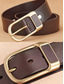 cheap Men's Belts-Men's Genuine Leather Belt with Gold Buckle – Classic Vintage Design for Weddings, Casual, and Formal Wear