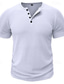 ieftine Tricou casual Henley-Bărbați Tricou Cămașă Henley Cămașă musculară Tricou din tricot cu nervuri Tee Top Mânecă scurtă Simplu Modă Designer De Bază Henley Vacanță Stradă Ieșire Vară Alb Tricou Henley