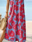 cheap Floral Dress-Women&#039;s Maxi Dress Sundress Shift Dress Summer Dress Vintage Ethnic Vacation Casual Holiday Regular Fit Floral Short Sleeve Crew Neck Blue Summer
