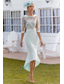 cheap Tea Length-Mermaid / Trumpet Dress Mother of the Bride Dress Elegant Vintage Jewel Neck Asymmetrical Tea Length Stretch Fabric Half Sleeve with Lace Race Day Dress