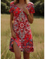 cheap Boho Dress-Women&#039;s Mini Dress Casual Dress Petite Dress T Shirt Dress Tee Dress Sundress Casual Vacation Casual Daily Regular Fit Floral Short Sleeve Crew Neck Black Red Navy Blue Green Summer