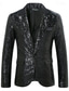 cheap Men&#039;s Blazers-Men&#039;s Blazer Tuxedo Performance Business Cocktail Party Fashion Casual Spring &amp;  Fall Polyester Plain Buttons Pocket Comfortable Single Breasted Blazer Silver Black Red Royal Blue