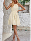 abordables Robes d&#039;été-Femme Mini robe Robe casual Robe Trapèze mode basique Décontractées Vacances du quotidien Standard Plein Sans Manches Dos nu Vert Abricot Eté