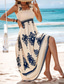 ieftine Rochie Boho de vacanță-Pentru femei Rochie Lunga Rochie Maxi Rochie casual Rochie A line Rochie de vară Rochie Boho Boemia Hawaiană Stilat Vacanță Zilnic Dată Fit regulat Grafic Fără manșon Pătrat Negru Roz Îmbujorat