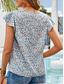 cheap Floral tee-Women&#039;s T Shirt Floral Fashion Modern Casual Short Sleeve Crew Neck Regular Tops Daily Weekend Ruffle Print Light Blue Summer Spring