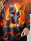 cheap Animals tee-Women&#039;s T Shirt Heart Plaid Casual Long Sleeve Crew Neck Long Tops Daily Print Yellow Red Blue Rose Pink Summer Spring