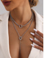 abordables Collier pour femme-Collier chaîne en argent à plusieurs niveaux avec pendentif en forme de cercle et de barre, bijoux minimalistes pour femmes, parfaits pour les fêtes, les rendez-vous et le quotidien