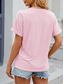 cheap Plain tee-Women&#039;s T Shirt Plain Casual Short Sleeve Notched Neck Regular Tops Daily Weekend Buttons White Pink Purple Green Summer