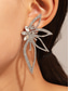 cheap Wedding Accessories-Crystal Butterfly Statement Earrings with Rhinestone Detailing, Elegant Dangle Earrings for Women, Perfect for Weddings, Parties, and Formal Events
