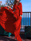 abordables Robe Simple-Femme Robe Maxi Robe Évasée Robes bohème chic mode Sexy Bohème Vacances du quotidien Rendez-vous Standard Plein Sans Manches Col V Jaune Rouge Vert Eté