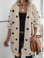 cheap Cardigans &amp; Outerwears-Women&#039;s Cardigan Cable Knit Sweater Streetwear Daily Work Heart Ribbed Chunky Open Front Knitted Drop Shoulder Long Sleeve Long Tops Knit Home Party Daily Apricot Fall Winter