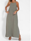 abordables vestidos de algodón y lino de diseño-Mujer Vestido maxi Vestidos de lino y algodón Vestido informal Vestido lencero Básico Casual Vacaciones Diario Ajuste regular Plano Sin Mangas Con Tirantes Blanco Verde Ejército Verano