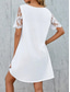 cheap White Lace Dresses-Women&#039;s Mini Dress White Dress Classic Casual Daily Loose Fit Short Sleeve Crew Neck White Summer