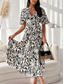 cheap Elegant Floral Dresses-Women&#039;s Midi Dress Casual Dress Swing Dress A Line Dress Stylish Casual Vacation Daily Regular Fit Floral Short Sleeve V Neck White Red Summer