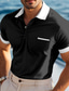 abordables Polo Classique pour Hommes-Homme Chemise de golf Polo Piqué Occasionnel Fête Revers Manche Courte Vacances Mode Uni Classique Été Printemps Coupe régulière Blanche Chemise de golf
