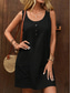 preiswerte Kleider aus Baumwolle und Leinen entwerfen-Damen Minikleid Baumwoll-Leinen-Kleider Freizeitkleid Trägerkleid Basic Lässig Urlaub Täglich Normale Passform Einfach Ärmellos U-Ausschnitt Schwarz Aprikose Sommer