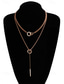 abordables Collier pour femme-Collier chaîne en argent à plusieurs niveaux avec pendentif en forme de cercle et de barre, bijoux minimalistes pour femmes, parfaits pour les fêtes, les rendez-vous et le quotidien