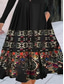 ieftine Rochie Boho de vacanță-Pentru femei Rochii Midi Rochie casual Rochie leagăn Rochie A line Rochie Boho Epocă Έθνικ Casual Vacanță Zilnic Fit regulat Floral Manșon Lung Stil Nautic Negru Vară
