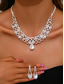 preiswerte Hochzeit ACC-Damen-Set aus goldener Kristallkette und Ohrringen – eleganter Strassschmuck für Hochzeiten, Partys und besondere Anlässe