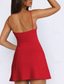 cheap White Graduation Dresses-Women&#039;s Mini Dress Graduation Dress Summer Dress Cami Dress Stylish Sexy Vacation Daily Date Regular Fit Plain Sleeveless V Neck Black White Pink Red Summer