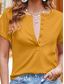 cheap Plain tee-Women&#039;s T Shirt Plain Fashion Modern Casual Short Sleeve Crew Neck Regular Tops Daily Weekend Buttons Yellow Blue Green Summer