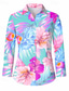 cheap Hawaiian Tops-Women&#039;s Shirt Hawaiian Casual Floral Leaf Regular Tops Long Sleeve Shirt Collar Buttons Print Regular Fit Daily Summer Holiday Clothes Beach Wear
