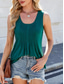 זול מיכל פשוט-חולצת טנק נשים בסיסית בצבע אחיד עם רצועות ללא שרוולים טופ רגיל דפוס לא מקופל שחור לבן ורוד ירוק קיץ