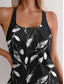 abordables Tankinis-Mujer Bañadores Tankini 2 piezas Pierna de niño Traje de baño Alta cintura Espalda al Aire Vacaciones Ropa de playa Hojas Cuchara Sin Mangas Trajes de baño