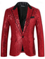 cheap Men&#039;s Blazers-Men&#039;s Blazer Tuxedo Performance Business Cocktail Party Fashion Casual Spring &amp;  Fall Polyester Plain Buttons Pocket Comfortable Single Breasted Blazer Silver Black Red Royal Blue