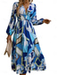cheap Casual Floral Dresses-Women&#039;s Maxi Dress Casual Dress Swing Dress Boho Chic Dresses Bohemia Stylish Casual Vacation Daily Beach Loose Fit Floral Long Sleeve V Neck Pink Blue Summer Spring