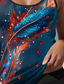 preiswerte Tankinis-Damen Tankini 2-teiliges Badeanzug Boy Leg Rücklos Urlaub Strandbekleidung Blätter U-Braut Ärmellos Badeanzüge