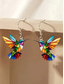 economico Orecchino da donna-orecchini pendenti colorati a forma di colibrì – design leggero in vetro colorato per donna, perfetto per occasioni casual, artistiche e per le vacanze