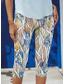 billiga Konst &amp; Design Tryck-Damleggings capribyxor hög elastisk mode streetwear full längd hög midja blommig tryck termisk varm andas mjuk utomhus daglig gul höst vinter vanlig passform