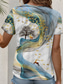 cheap Art&amp;Design tee-Women&#039;s T Shirt Graphic Casual Short Sleeve Round Neck Regular Tops Daily Print Blue Summer