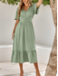 cheap Cocktail Dress-Women&#039;s Midi Dress Casual Dress Swing Dress A Line Dress Stylish Basic Casual Vacation Daily Regular Fit Plain Short Sleeve V Neck Light Green Red Summer Spring