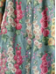 preiswerte bedruckte Kleider aus Baumwolle und Leinen-Damen Midikleid Leinen-inspirierte Kleider Hemdblusenkleid Freizeitkleid Elegant Stilvoll Lässig Urlaub Täglich Date Lässiger Schnitt Blumen Langarm Rundhalsausschnitt Rote Blau Dunkelgrün Grün