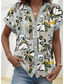 cheap Women&#039;s Floral Tops-Women&#039;s Shirt Floral Graphic Stylish Beach Short Sleeve Shirt Collar Regular Tops Daily Buttons Print Green Spring Fall