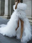 cheap Casual Wedding Dresses-Royal Style Tiered Plisse Ruffles Wedding Dresses Ball Gown Off Shoulder Sleeveless Chapel Train Tulle Bridal Suits Bridal Gowns With Solid Color 2025