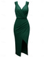 cheap Plain Dress-Women&#039;s Midi Dress Summer Dress Solid Color Bodycon Dress Off The Shoulder Dress Semi Formal Wedding Guest Engagement Cocktail Party Regular Fit Graphic Sleeveless V Neck Black Green Light Blue