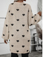 cheap Cardigans &amp; Outerwears-Women&#039;s Cardigan Cable Knit Sweater Streetwear Daily Work Heart Ribbed Chunky Open Front Knitted Drop Shoulder Long Sleeve Long Tops Knit Home Party Daily Apricot Fall Winter