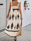 ieftine Rochie Boho de vacanță-Pentru femei Rochie Lunga Rochie Maxi Rochie casual Rochie A line Rochie de vară Rochie Boho Boemia Hawaiană Stilat Vacanță Zilnic Dată Fit regulat Grafic Fără manșon Pătrat Negru Roz Îmbujorat