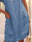economico disegnare abiti in cotone e lino-Per donna Mini Abito Abiti in cotone e lino Vestito Casual Vestito T-Shirt Essenziale Casual Vacanza Quotidiano Vestibilità regolare Semplice Manica Corta Girocollo Nero Blu Cachi Grigio Estate
