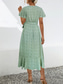 cheap Elegant Floral Dresses-Women&#039;s Midi Dress Casual Dress Wrap Dress A Line Dress Stylish Casual Vacation Daily Regular Fit Floral Short Sleeve V Neck Green Summer