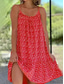 cheap Vacation Dresses-Women&#039;s Maxi Dress A Line Dress Slip Dress Stylish Basic Casual Vacation Daily Regular Fit Graphic Sleeveless U Neck Light Red Red Green Summer Spring